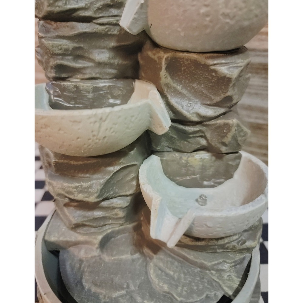 Tabletop Cascading Rock Water Fountain LED Lights Battery Operated Tested - Picture 6 of 6